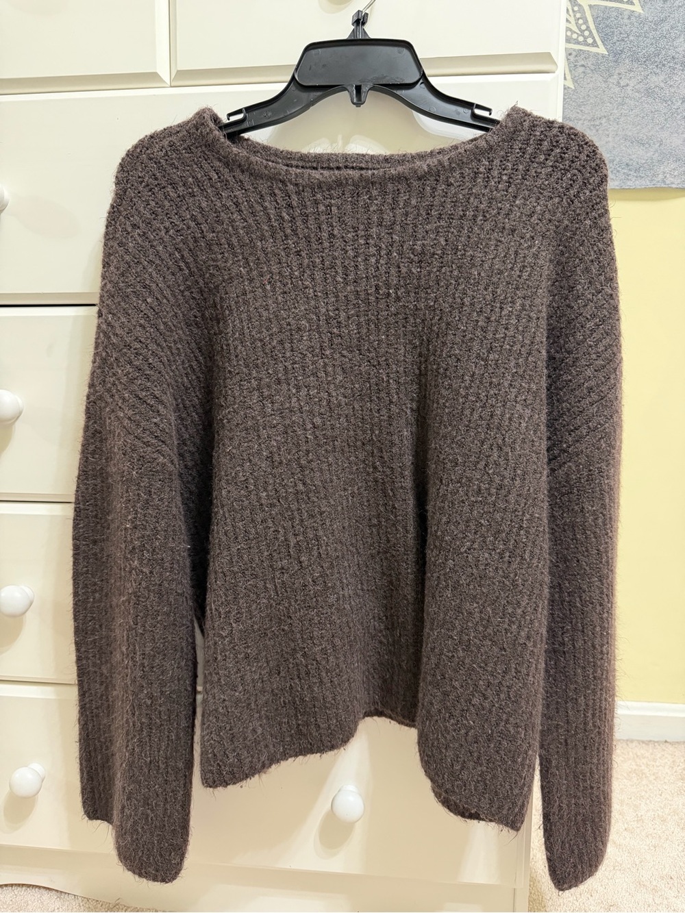 PacSun Brown Fuzzy Crewneck Sweater